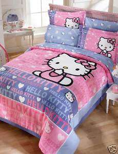   Sanrio Hello Kitty Smile Comforter Sheets Bedding Set Twin 6pcs  