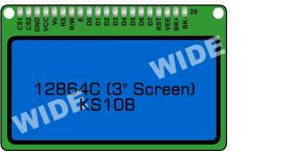 KS0108 128x64 Graphic LCD Blue Backlight for EasyPIC5  