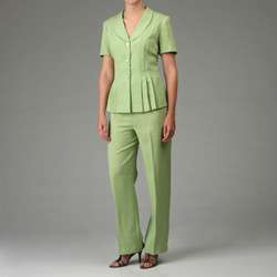 Danny & Nicole Womens Short sleeve Polyester Pant Suit   