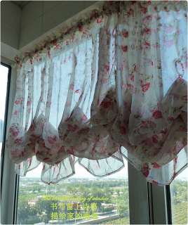 Romantic roses Ruffle Adjustable Balloon Shade Curtain  