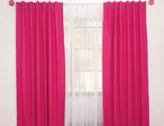 New Girls Pink Fuchsia Rock Curtains Drapes Set 4pcs  