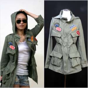 Military Hooded Half Cargo Jacket W/ Wappens  