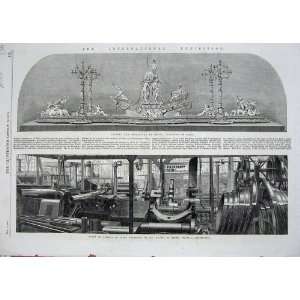   1862 Exhibition Steel Machinery Plateau Candelabra Art