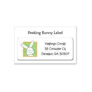  Peeking Bunny Label