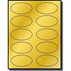  Label Outfitters® Gold Foil Oval LASER ONLY Labels, 3 1/4 x 2, 10 