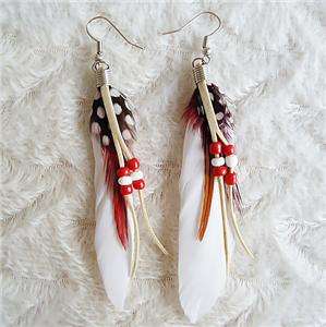 wholesale mix 12pairs India tone feather earrings  