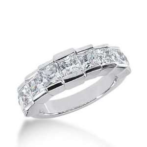 14k Gold Diamond Anniversary Wedding Ring 9 Princess Cut Diamonds 2.70 