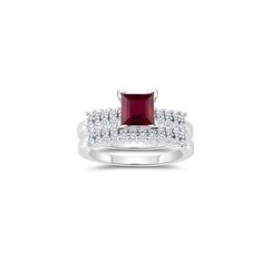  0.66 Cts Diamond & 1.04 Cts Ruby Matching Ring Set in 14K 