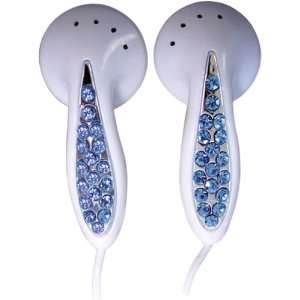  Earhugger iCandy Crystal Stereo Earbuds Blue Electronics