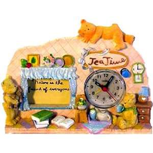  Poly resin Photo Frame Teddy Bear Table Alarm Clock 