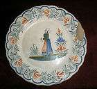 vintage quimper hen riot france bread plate 105 woman with