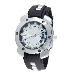 Police Mens Silver Citation X Rubber Strap Watch  