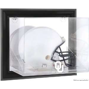   Sooners Black Framed Wall Mountable Logo Football Helmet Display Case