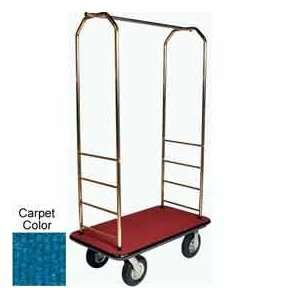  Easy Mover Bellman Cart Brass, Blue Carpet, Black Bumper 