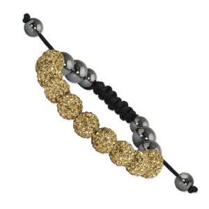  Hematite Beads Black Cord Shamballa Bracelet 1928 Boutique Jewelry