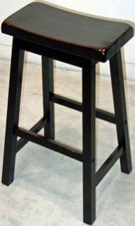 Distressed Black Counter Height Saddle Stools (2)  