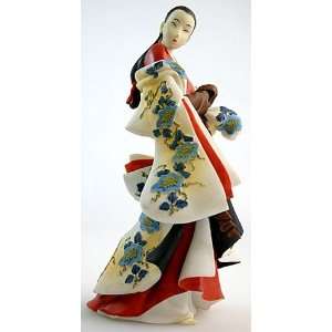  Geisha in White Floral Robe by Kaigetsudo Ando Everything 