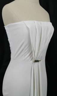   GUCCI White STRAPLESS Ruched BAMBOO PIN GRECIAN DRESS XS S 2011 Resort