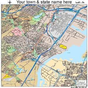  Street & Road Map of Elizabeth, New Jersey NJ   Printed 