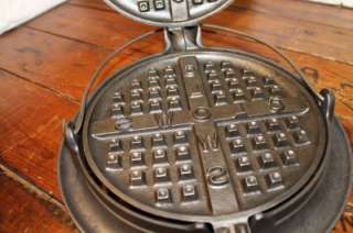   No 8 Waffle Iron 234 & Base 235 Excellent RARE HARD TO FIND  