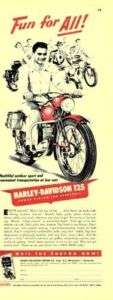 1950 Harley  Davidson 125 Power Riding Motorcycle Ad  