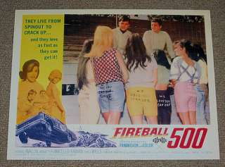 1965 FIREBALL 500 AUTO RACING POSTER  SEXY GIRL BEHINDS  