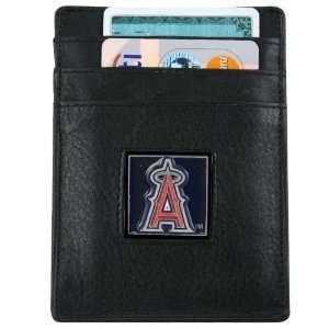  Los Angeles Angels of Anaheim Black Leather Money Clip and Business 