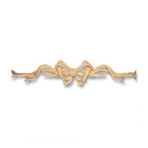 19 1/2W X 3 3/4H X 1TH, Hand Carved Red Oak Ribbon Onlay Applique 