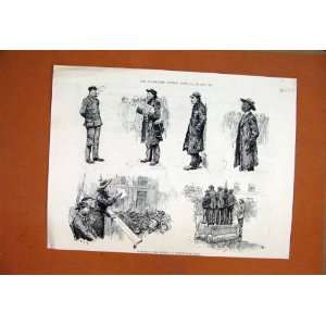    Sketches Meeting Clerkenwell Green 1887 Men Smoking