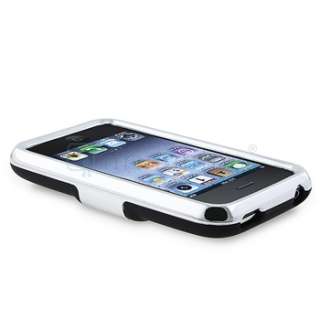 Deluxe Black Hard Case Cover w/ Chrome Stand+Mirror Guard For iPhone 3 