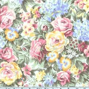  45 Wide Garden Twist Collection Floral Peach Fabric By 