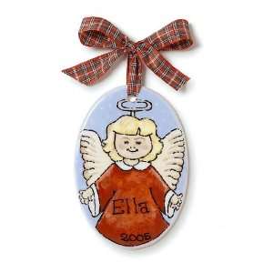  Hand Painted Angel Small Oval Ornament Baby