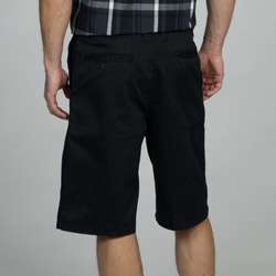 Burnside Mens Black Striped Chino Shorts  