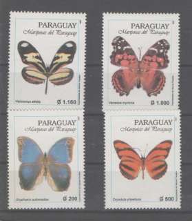 Paraguay stamp set MNH butterflies Mi 4731   4734  