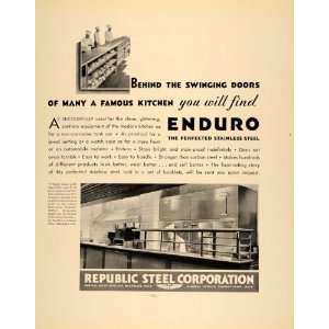  1932 Ad Enduro Stainless Steel Republic Kitchen Ware 