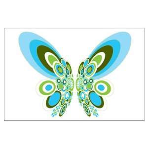  Large Poster Retro Blue Butterfly 