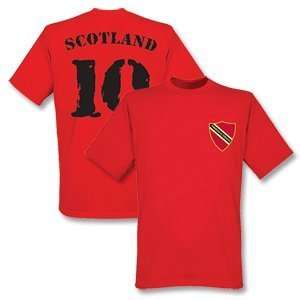  Trinidad & Tobago T Shirt + Scotland No. 10   Red Sports 