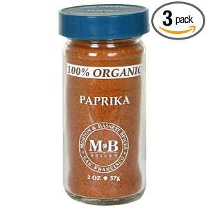 Morton & Bassett Organic Paprika, 2 Ounce Jars (Pack of 3)  