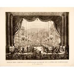  1906 Intaglio Print French Monarchy Bodyguards Dining Hall 