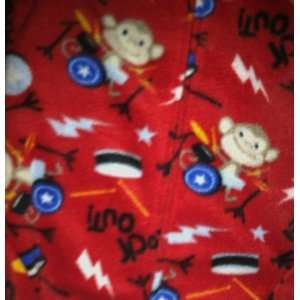 Joe Boxer Sleeper Pajamas (red rock out monkeys)