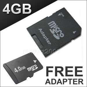 4GB MICRO SD SDHC TF MEMORY CARD 4G GB MicroSD +ADAPTER  