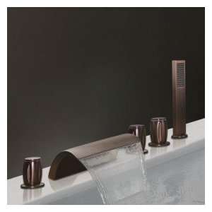  Oil rubbed Bronze Waterfall Widespread Bathtub Faucet with 