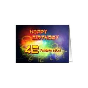   swirling lights Birthday Card, 42 years old Card Toys & Games