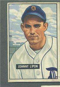 1951  51 BOWMAN JOHNNY LIPON DETROIT TIGERS RC #285  