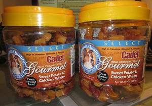 Lbs. CADET Gourmet SWEET POTATO & CHICKEN Wraps 100 Dog Treats IMS 
