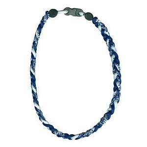  Titanium Ionic Braided Necklace   Navy Blue/White Sports 