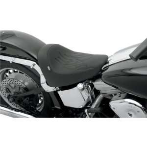 Drag Specialties Flame Stitch Solo Seat For Harley Davidson FXST, FLST 