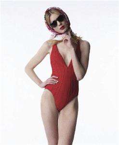 Zac Posen for Target Red Low V One Piece Swimsuit L NWT  