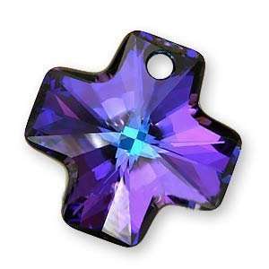  6866 Cross Pendant 20MM Heliotrope