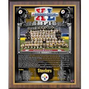   Steelers Super Bowl Xl13x16 Team Picture Plaque  Brown 13 X 16 Inches